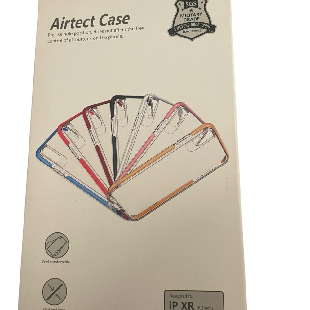Airtect Clear Protective Phone Case with Colored Bumper NWT